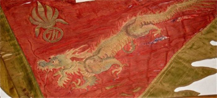 Red and gold. The dragon can be seen as a celestial symbol of the life force of good and evil.
