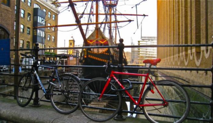 The Golden Hind and two smart bicycles ...