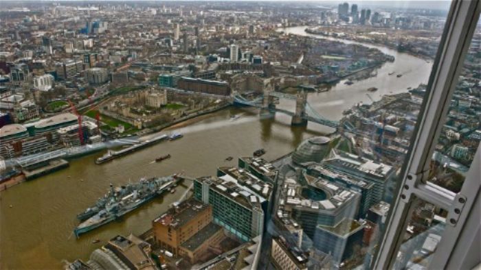View from The Shard - HMS Belfast