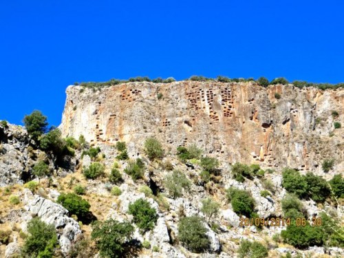 Pinara - Awe inspiring view of cliff peppered with rock tombs