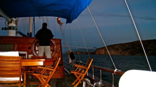 Sailing into the storm towards Fethiye