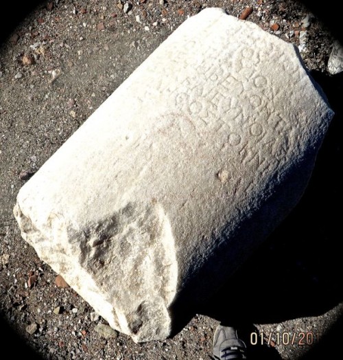 Knidos - Greek writing on broken pillar