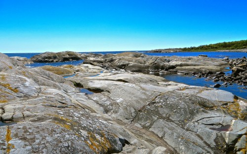 Flat rocks by the sea