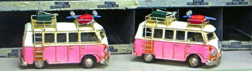 Iconic camper vans from the 1960's - resting place in antique shop under the arches - London Fields E8