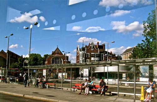 The outside part of Hammersmith bus station