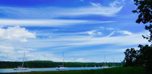 Buckler's Hard - clouds and boats ...